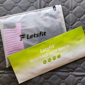 LetsFit 2Pack Waist Trainer Back Support Belt Size S & Resistance Loop Bands NEW